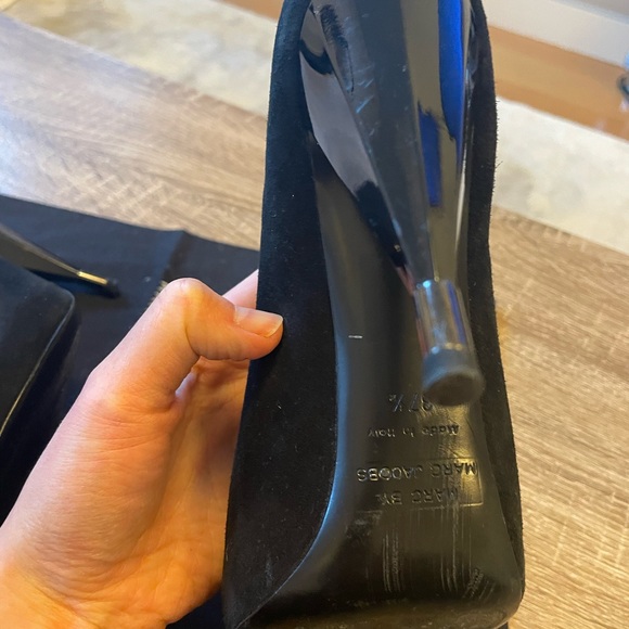 MARC JACOBS Suede Ankle Booties in Black Italy 37.5 US 7.5 - Picture 4 of 9